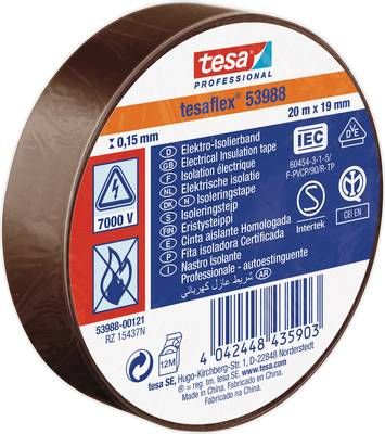 Tesa soft pvc tape 20m:19mm  brun