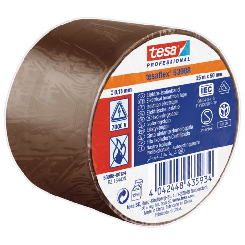 Tesa soft pvc tape 25m:50mm  brun