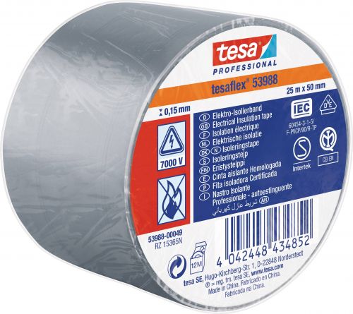 Tesa soft pvc tape 25m:50mm  gris
