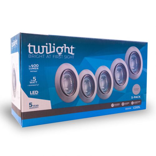 Twilight led neo spot encastrable 5-pack gu10 nickel satin ip20 5w 5x400lm 6500k