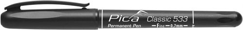 Permanent-pen 'f' black, round tip, 0,7mm