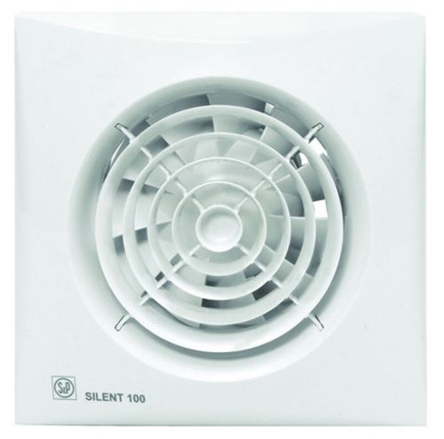 Extracteur s&p silent-100 cz avec lampe témoin-clapet anti-retour pour toilette-salle de bains-100m³h-blanc