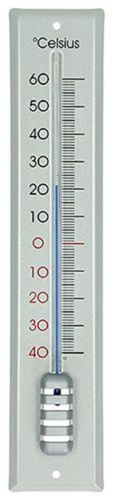 Thermomètre metal argente 30cm